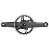 SRAM Force 1X E1 XPLR DUB Wide Crankset with 42T direct mount chainring, black finish, and crank arms, BB not included