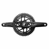 SRAM Rival E1 DUB Road Crankset with direct mount chainring, black finish, showing crank arms and chainring details.
