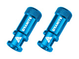Blue Granite JUICY NIPPLE valve cap with removal tool and optional valve stem set, made of durable components for automotive use.