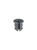 Trek Emonda SL chainstay exit grommets for cable and brake protection, black rubber components on a bicycle frame.