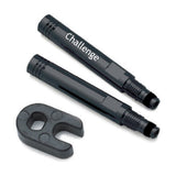 Challenge alloy valve extender kit with tool, 55mm length, designed for workshop use, durable metal construction for vehicle tires.