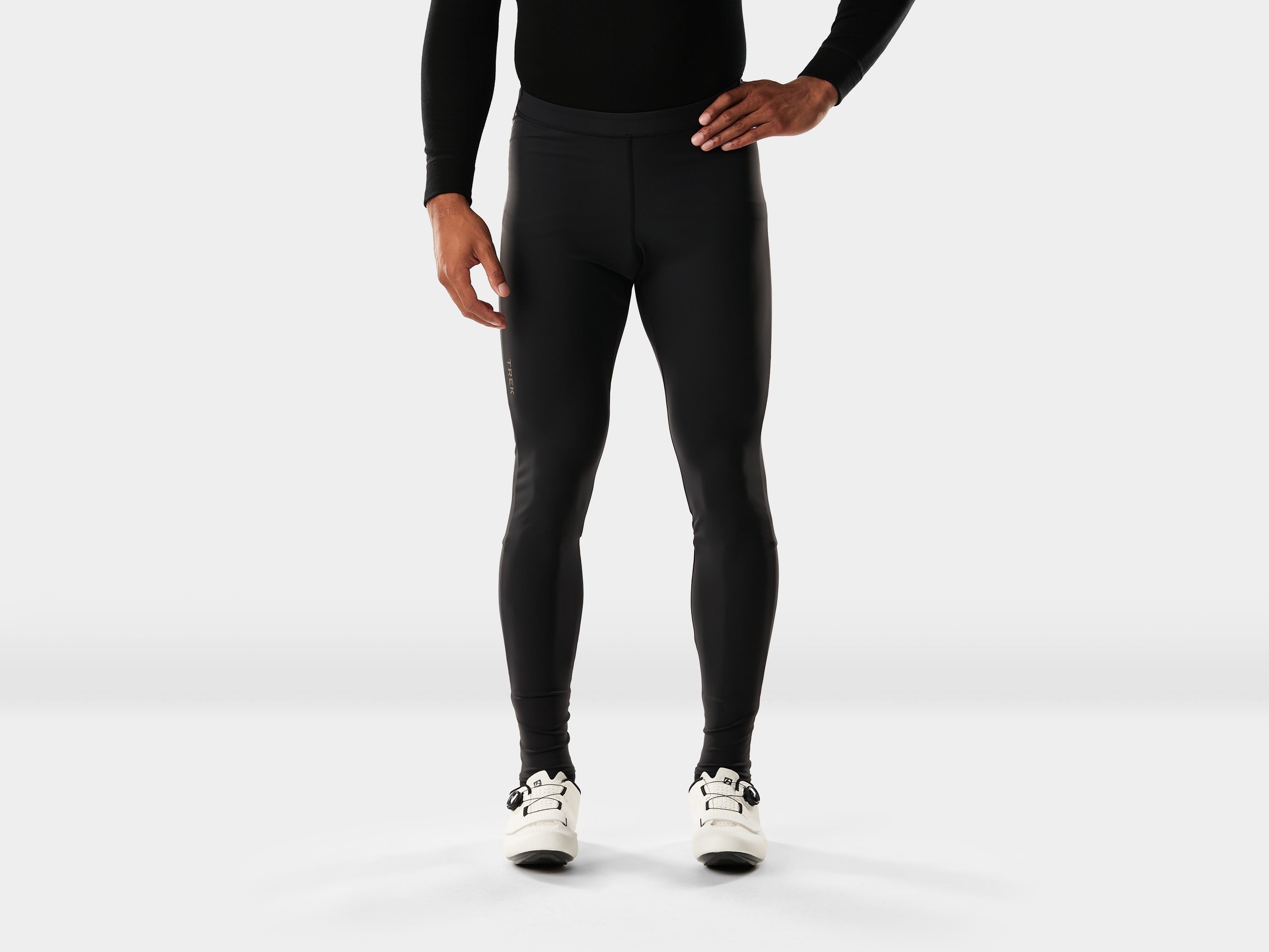Trek Circuit Thermal unpadded cycling tights in black, fitted and warm, designed for cold-weather riding.