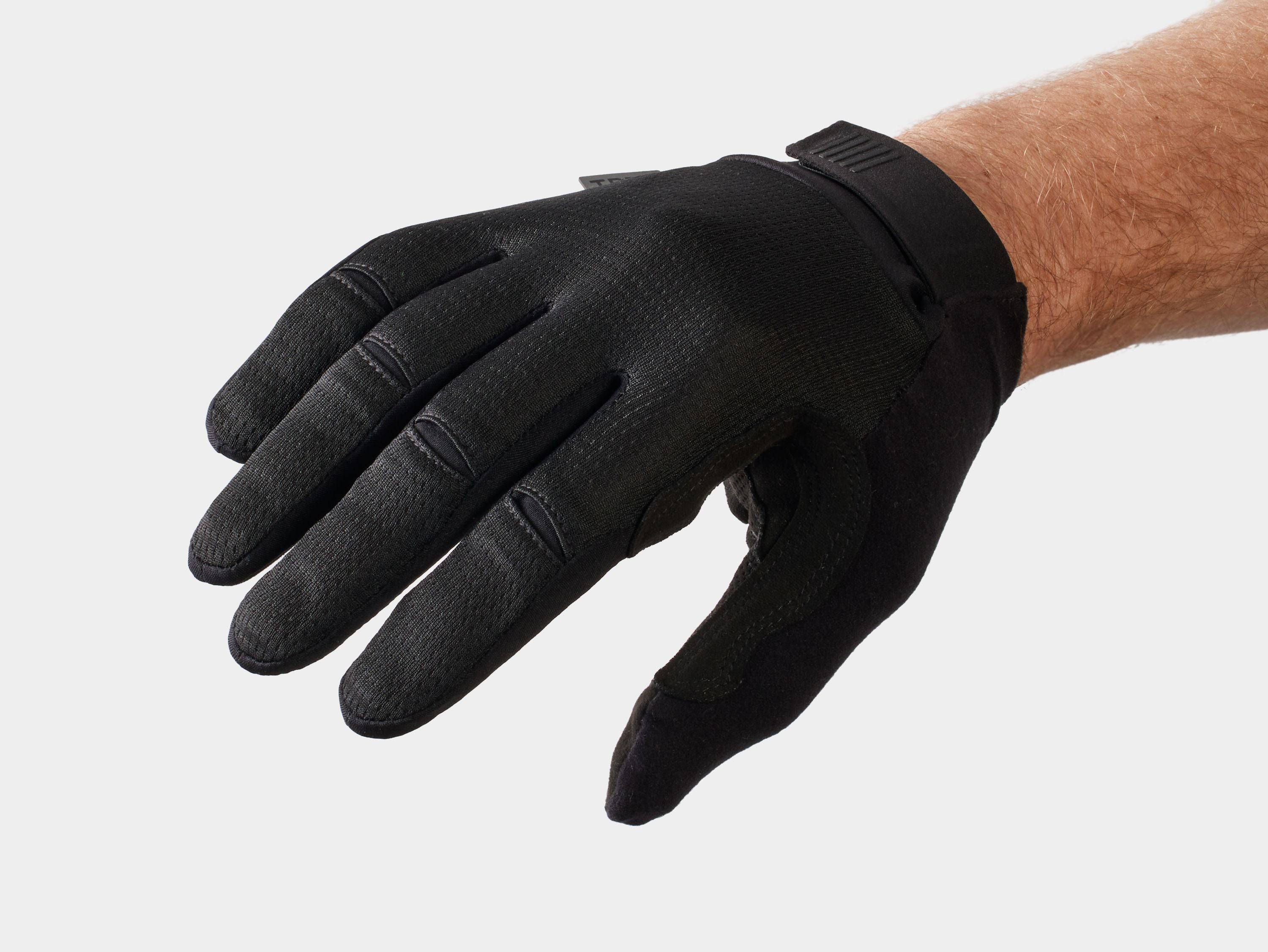 Trek Circuit full-finger cycling gloves with twin gel padding, unisex design, showing padded palms and breathable fabric.