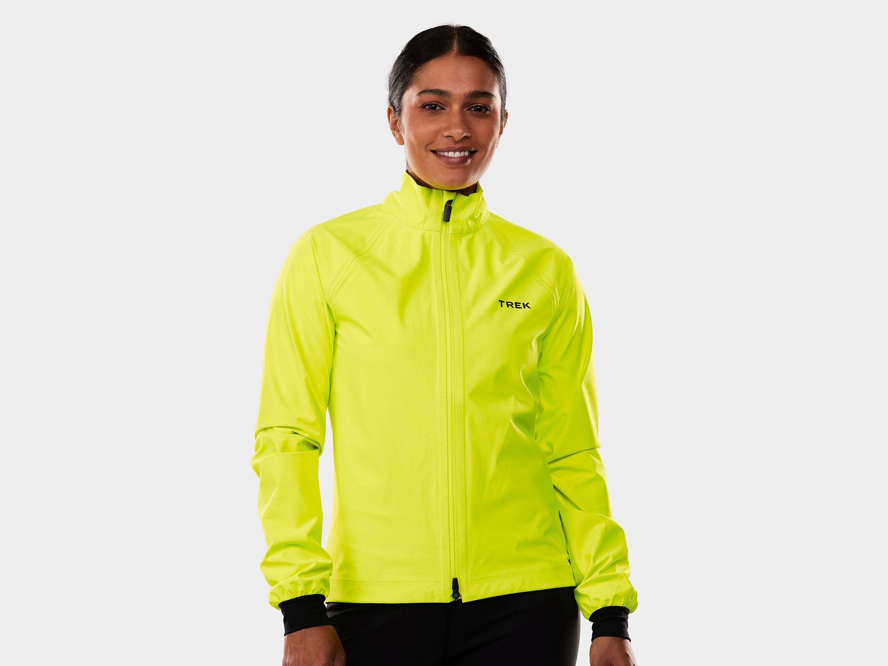 Trek Circuit Women's waterproof rain cycling jacket, lightweight and packable, with a fitted design and reflective details.