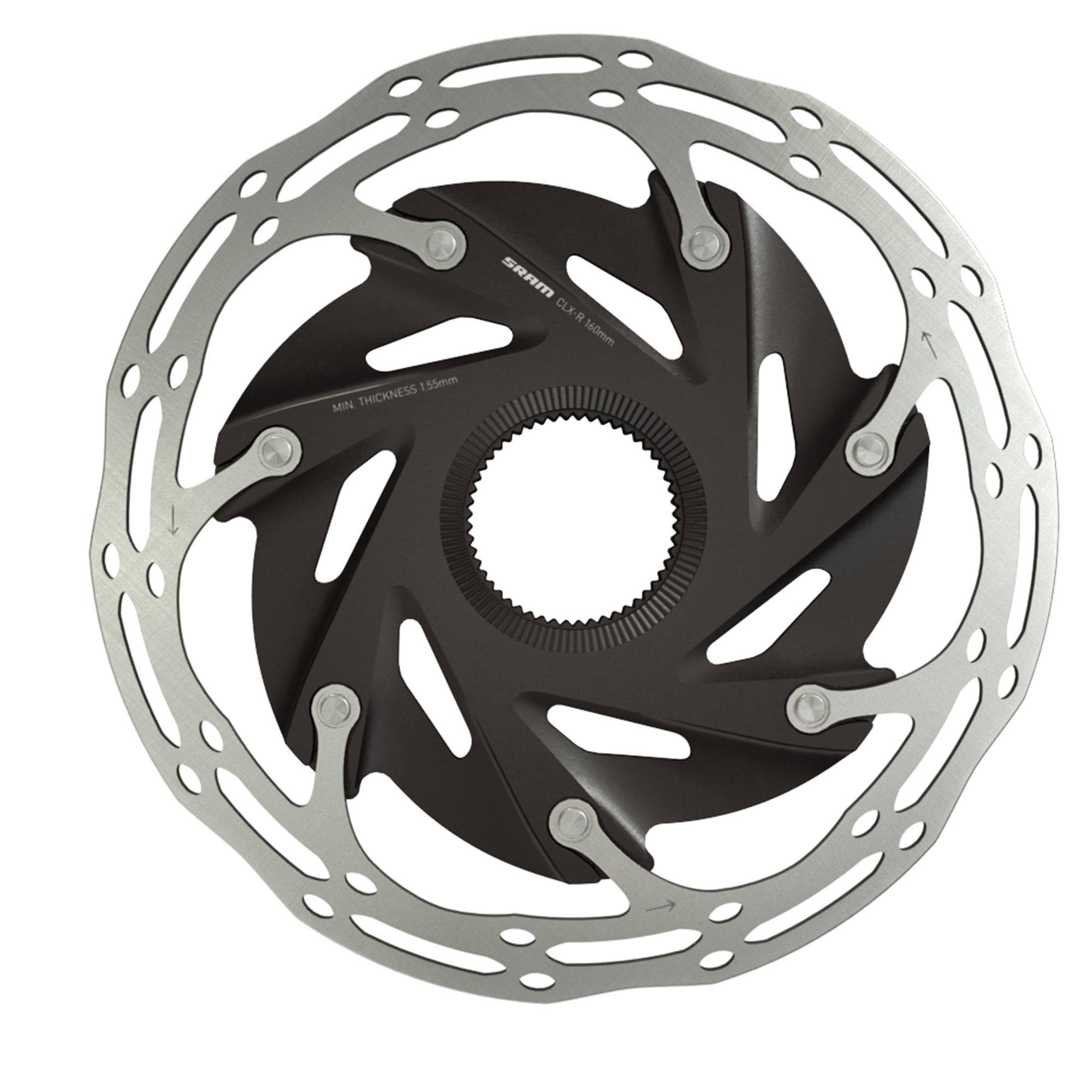SRAM Rotor Centerline X Road 2 Piece CenterLock Black Rounded (includes internal tooled lockring)