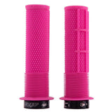 Pink DMR Bikes Brendog Deathgrip flange grips for mountain bike handlebars, featuring thick, textured rubber for secure grip.