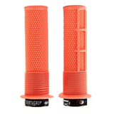 DMR Bikes Brendog Deathgrip Flange mountain bike handlebar grips with thick design and vibrant tango color on components