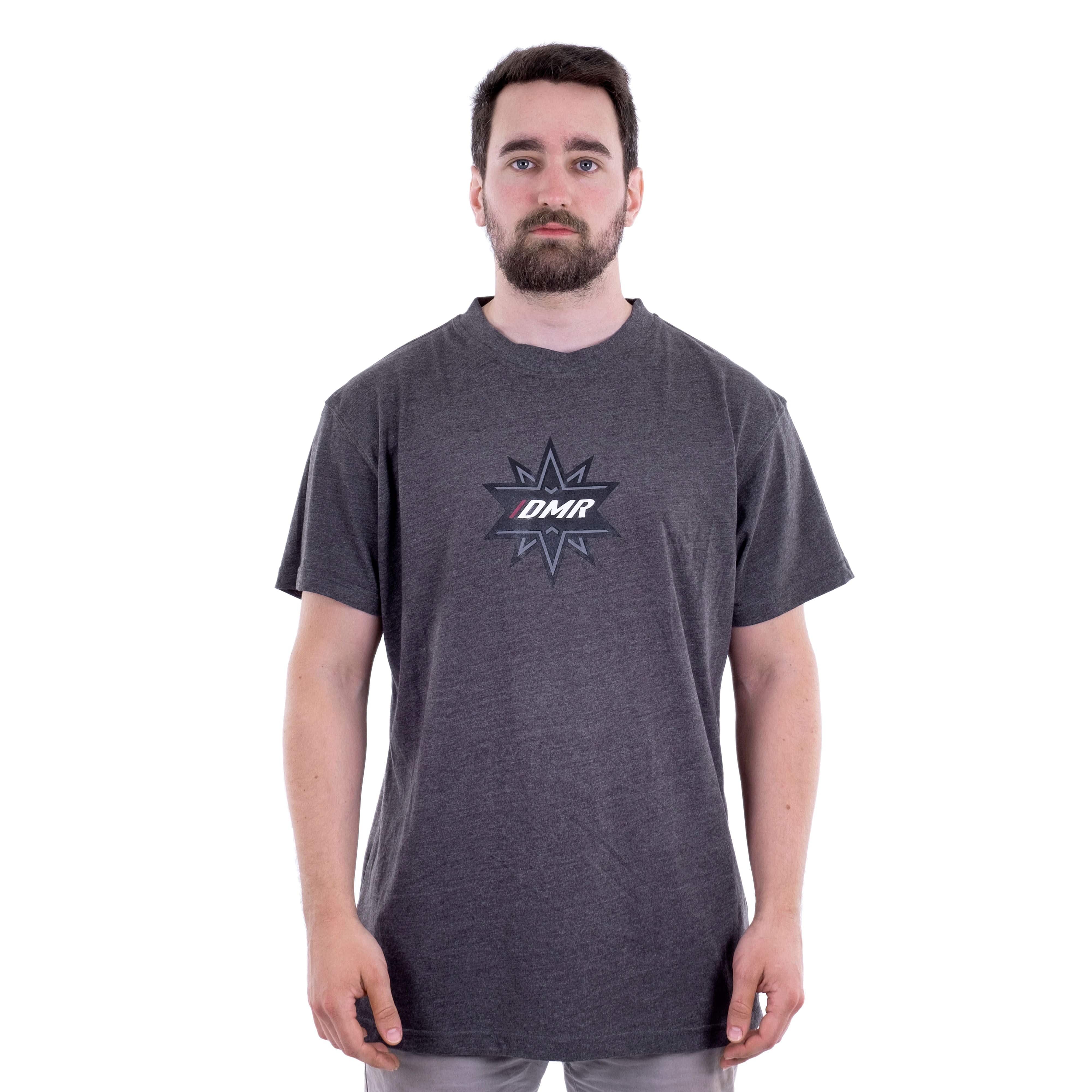 Charcoal DMR Bikes Trailstar unisex trail riding T-shirt jersey with breathable, moisture-wicking fabric, size XS.