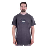Charcoal DMR Bikes Trailstar unisex trail riding T-shirt jersey with breathable, moisture-wicking fabric, size XS.