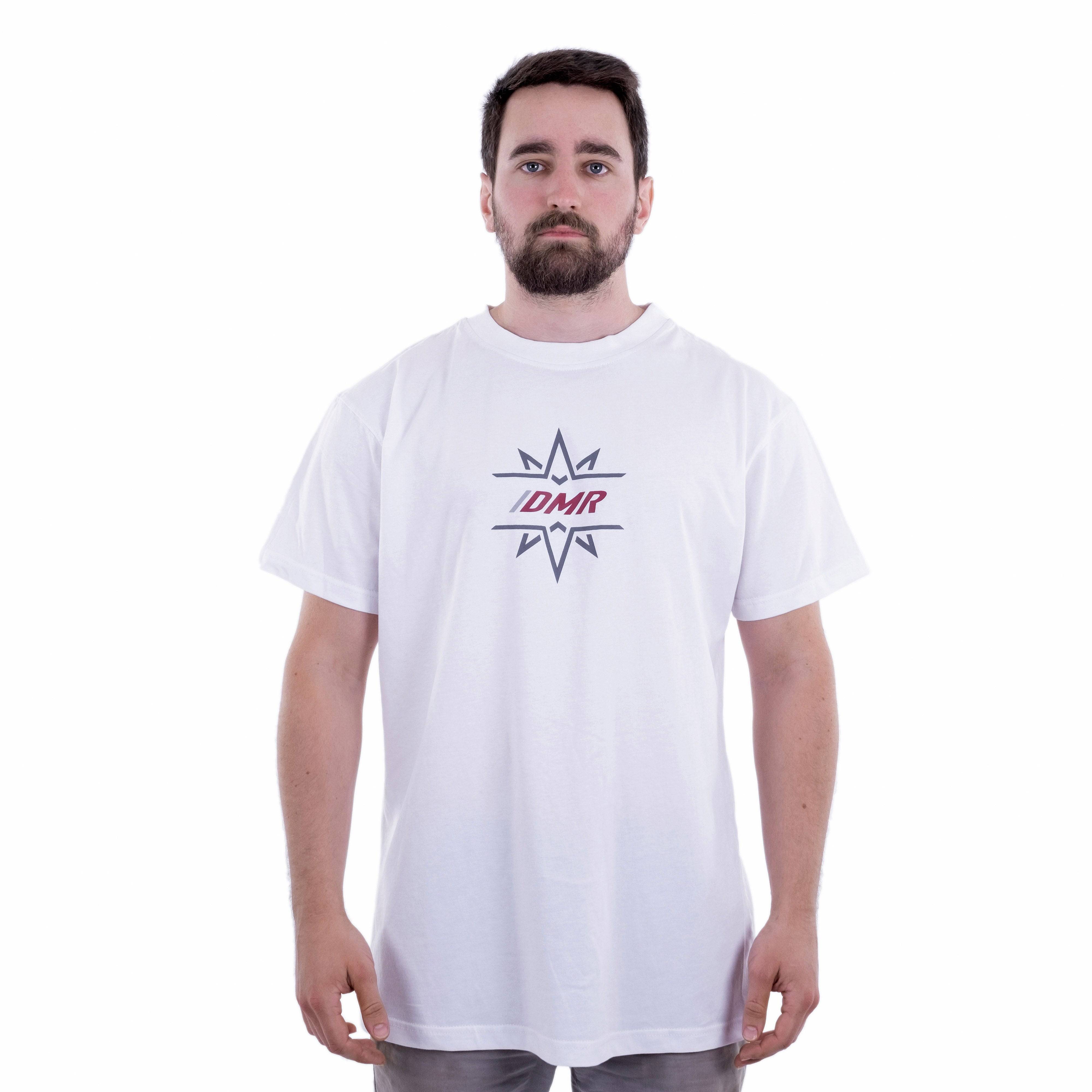 White DMR Bikes Trailstar unisex trail riding T-shirt jersey, breathable and moisture-wicking fabric, XXL size.