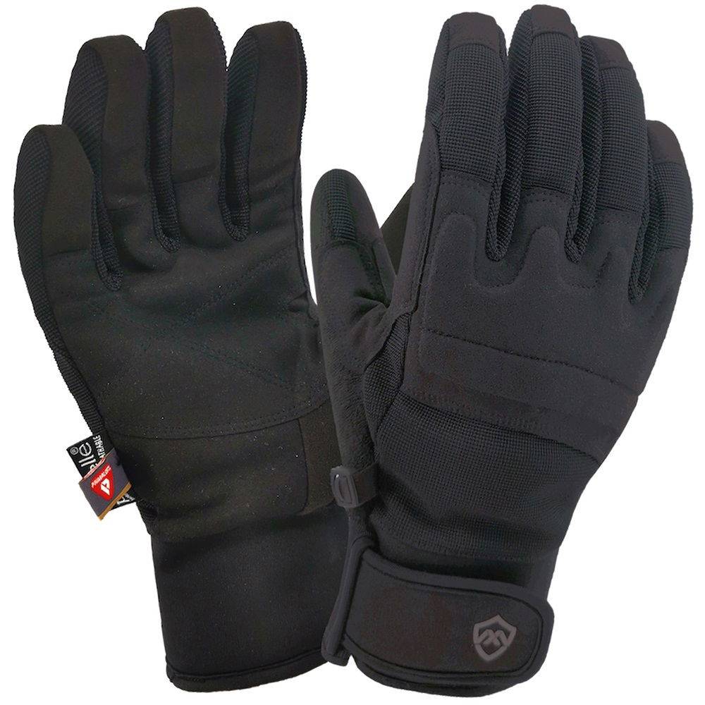 DexShell Arendal waterproof winter biking gloves in black, designed for gravel riding, with a snug fit and textured grip.