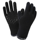 Black DexShell Drylite DEXFUZE waterproof touchscreen gloves, outdoor clothing with textured fingertips for easy device use.