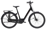 Trek District+ 2 Lowstep electric hybrid bike for urban commuting, with a sleek frame and integrated battery system.