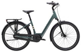 Trek District+ 2 Lowstep electric hybrid bike for urban commuting, featuring a sleek frame and integrated battery system.
