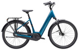 Trek District+ 3 lowstep e-hybrid bike for urban commuting and light trails, featuring a sleek frame and electric assist.