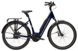Trek District+ 5 Lowstep 2025 urban e-hybrid bike with a step-through frame, 725Wh battery, and modern commuter design.