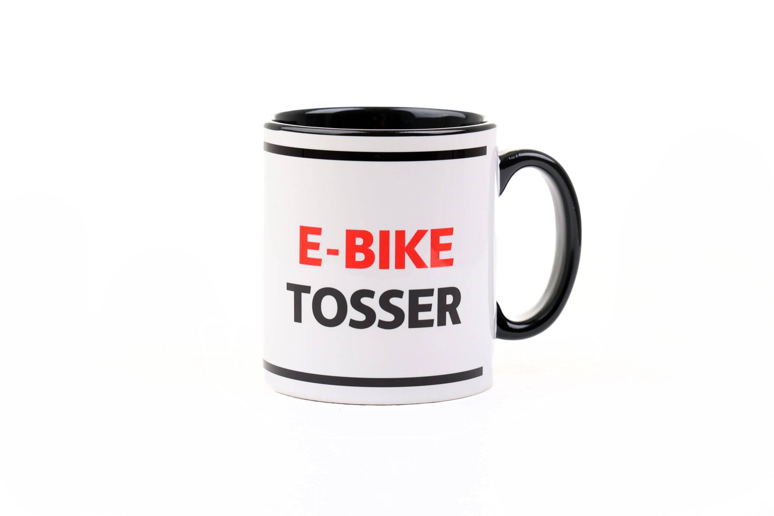Global Cycling Club Ebike Tosser mug featuring a cycling-themed design, perfect for cycling enthusiasts and coffee lovers.
