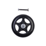Black EVOC BTB replacement wheel for bike bag, spare part accessory, designed for easy replacement and durability.