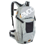 EVOC FR Enduro Protector Backpack with 16L capacity and LITESHIELD back protection, shown with adjustable straps and compartments.