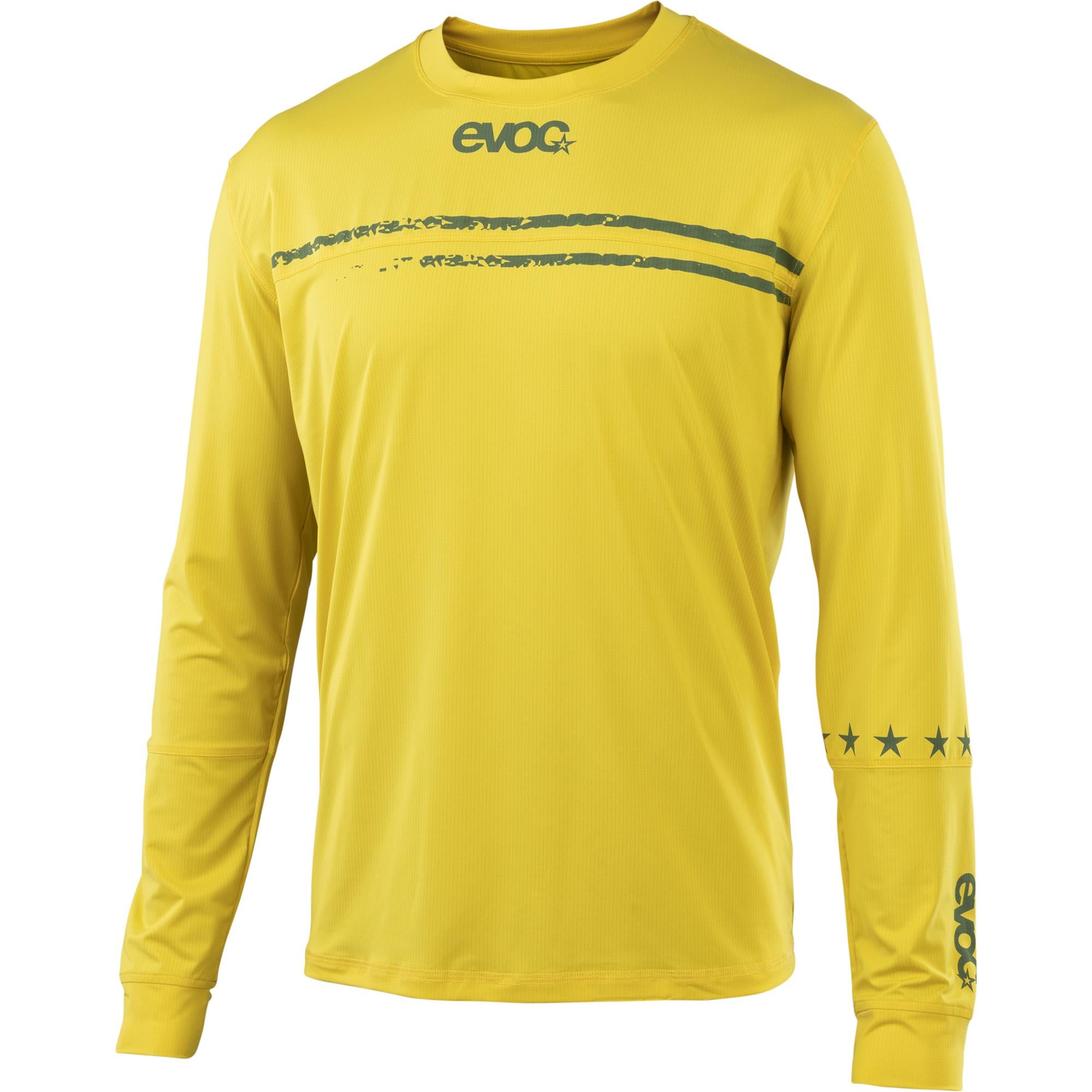 EVOC men's long sleeve cycling jersey with breathable quick-dry fabric, designed for mountain biking.