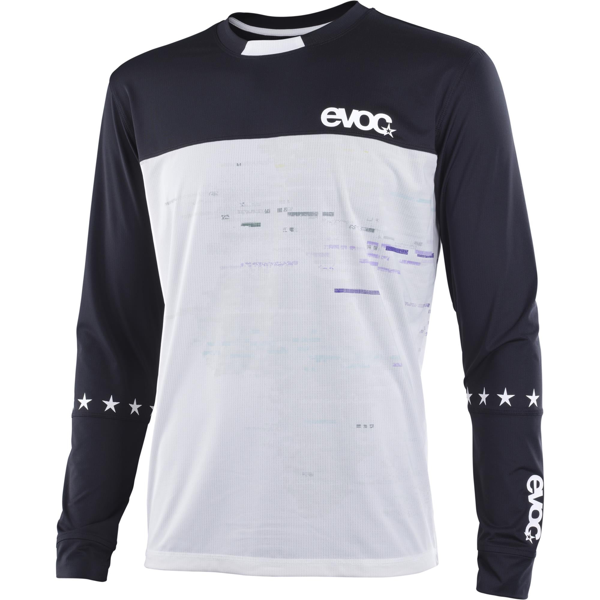 EVOC men's long sleeve cycling jersey with breathable quick-dry fabric, designed for mountain biking.