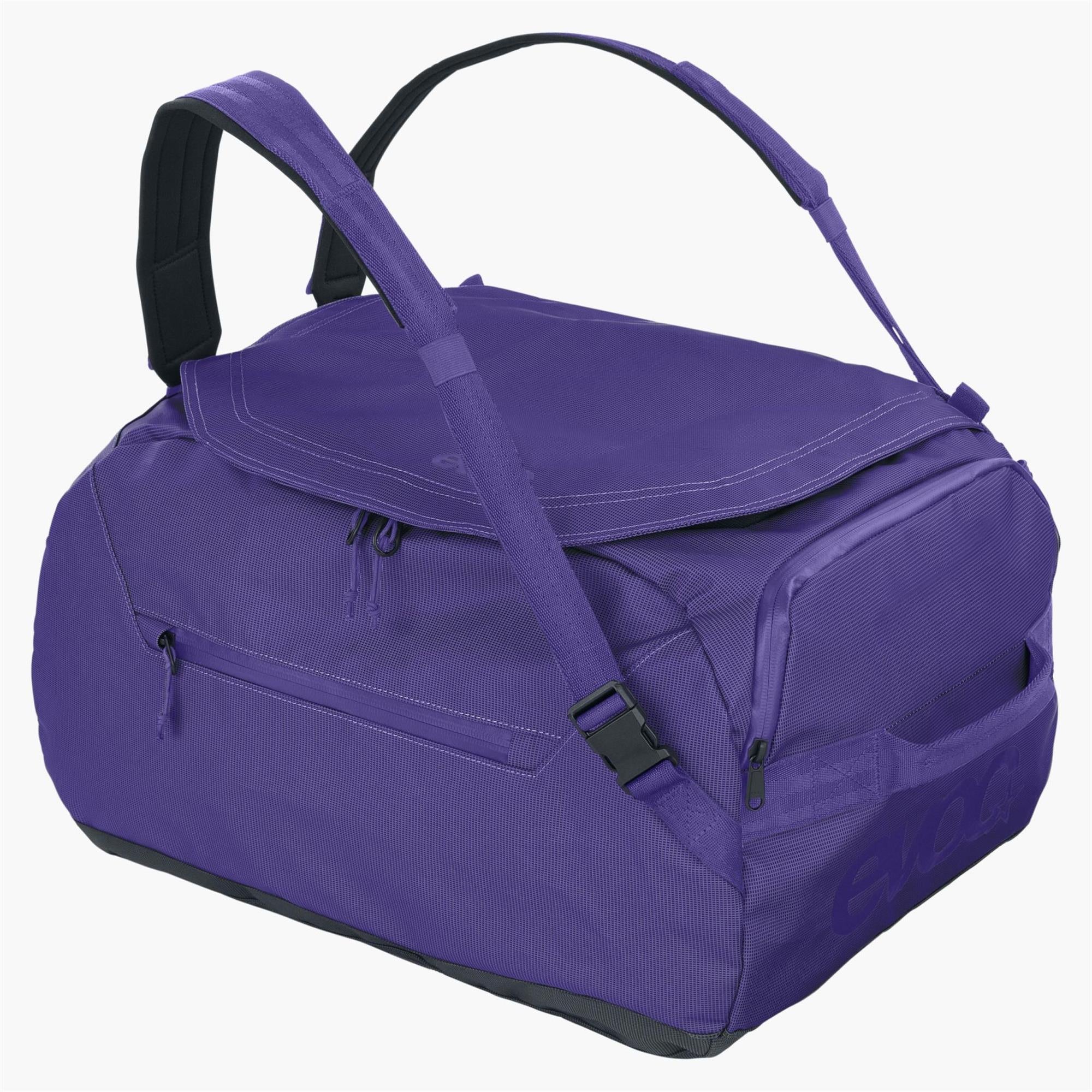 EVOC 40L waterproof duffle bag with multiple compartments, durable outdoor travel accessory by EVOC.