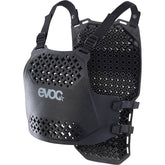 EVOC Torso Protector with LITESHIELD FLEX technology for bike safety and comfort, showing adjustable straps and protective padding.