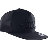 EVOC Trucker Cap 2026 with adjustable mesh back, outdoor sun protection, lightweight clothing accessory for outdoor activities.