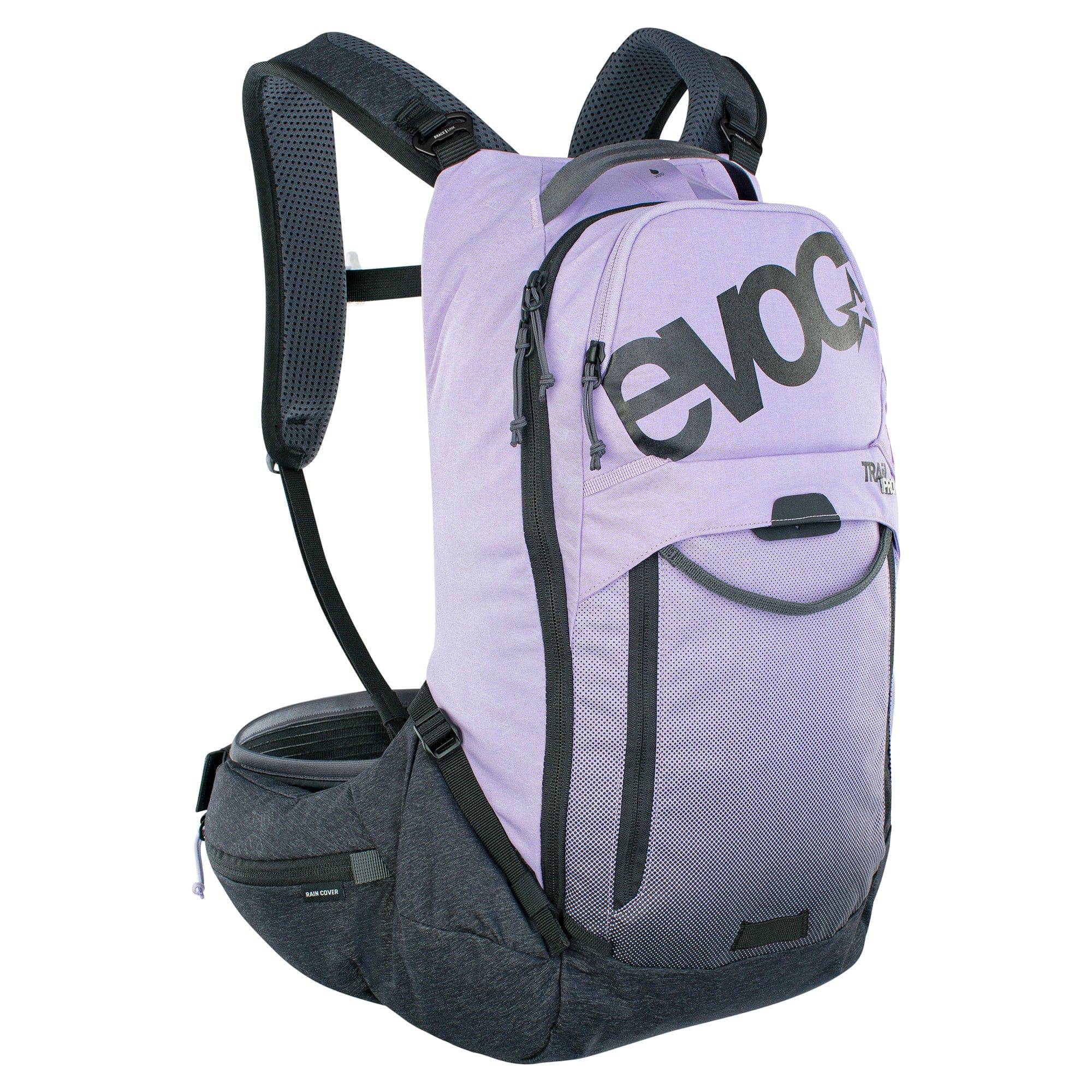 EVOC Trail Pro 16L backpack with Level 2 LITESHIELD back protector, designed for trail riding and cycling accessories.