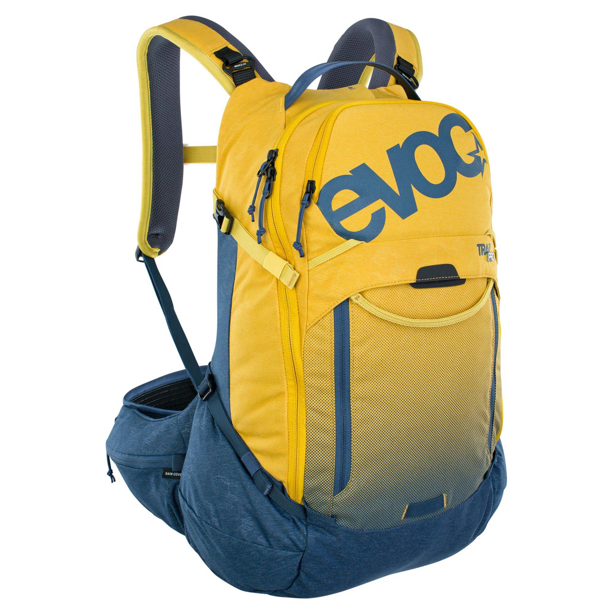 EVOC Trail Pro 26L protector backpack with LITESHIELD Level 2 back protection, showing adjustable straps and ventilation features.