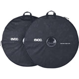 EVOC Road Bike Wheel Case set with reinforced axle protection and carry handles for secure transport of bike wheels.