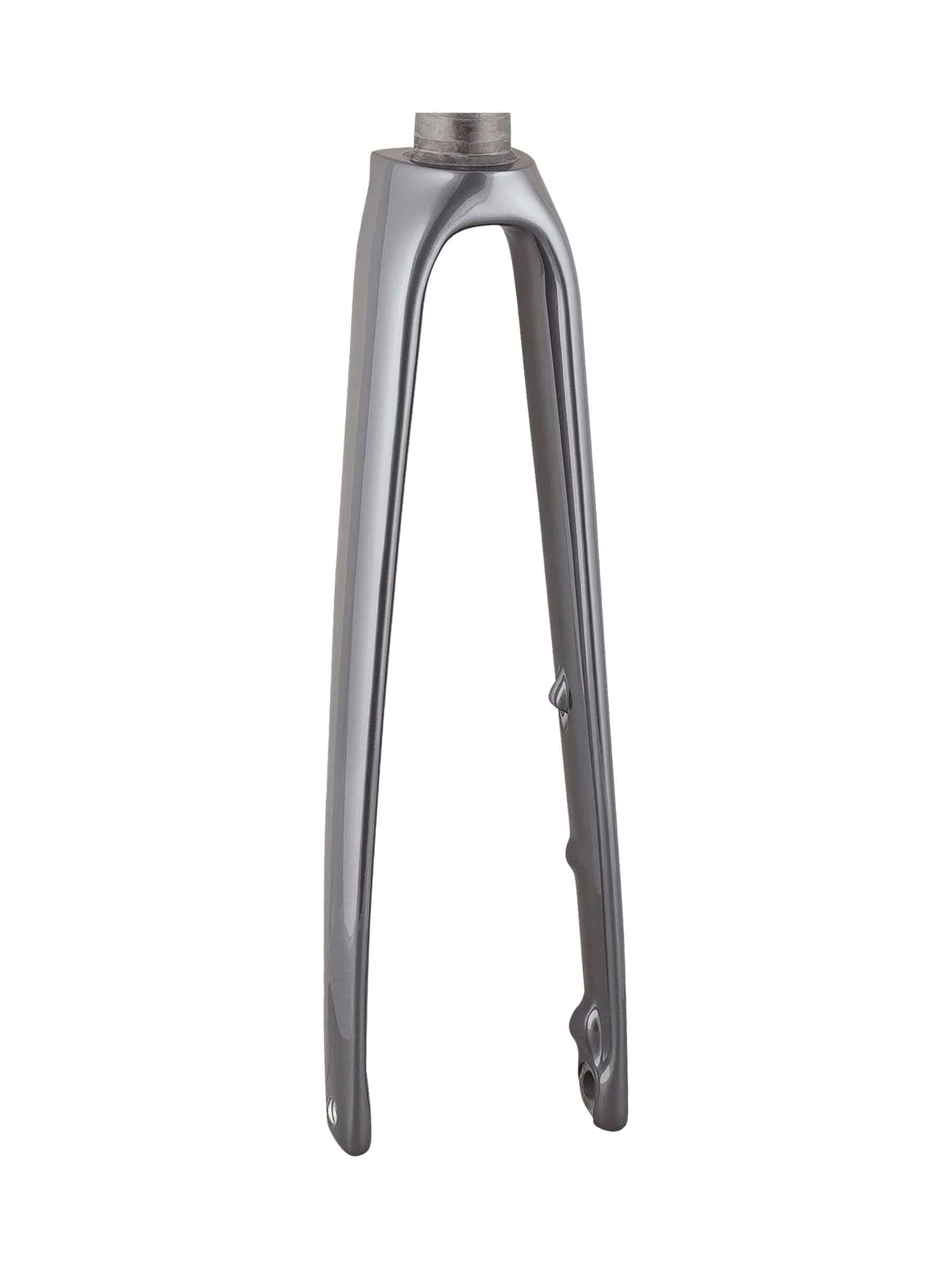 Trek Emonda SL7 carbon road bike forks, lightweight racing components with aerodynamic design and tapered steer tube.