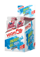 High5 Energy Gel Aqua Caffeine Berry flavor, 66g, refreshing sports fuel with 30mg caffeine, in a squeeze pouch.