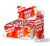 High5 Berry Energy Bar pack of 12, natural fruit and grain endurance snack, with vibrant berry flavor and textured bar appearance.