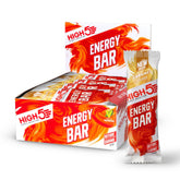 High5 energy bar pack with 12 caramel-flavored fruit and grain endurance snacks, natural ingredients, convenient for active lifestyles.