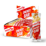 High5 energy bar pack with 12 caramel-flavored fruit and grain endurance snacks, natural ingredients, convenient for active lifestyles.