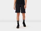 Trek Evoke women's mountain bike shorts with padded comfort for trail riding, shown in a close-up of the breathable fabric and fit.