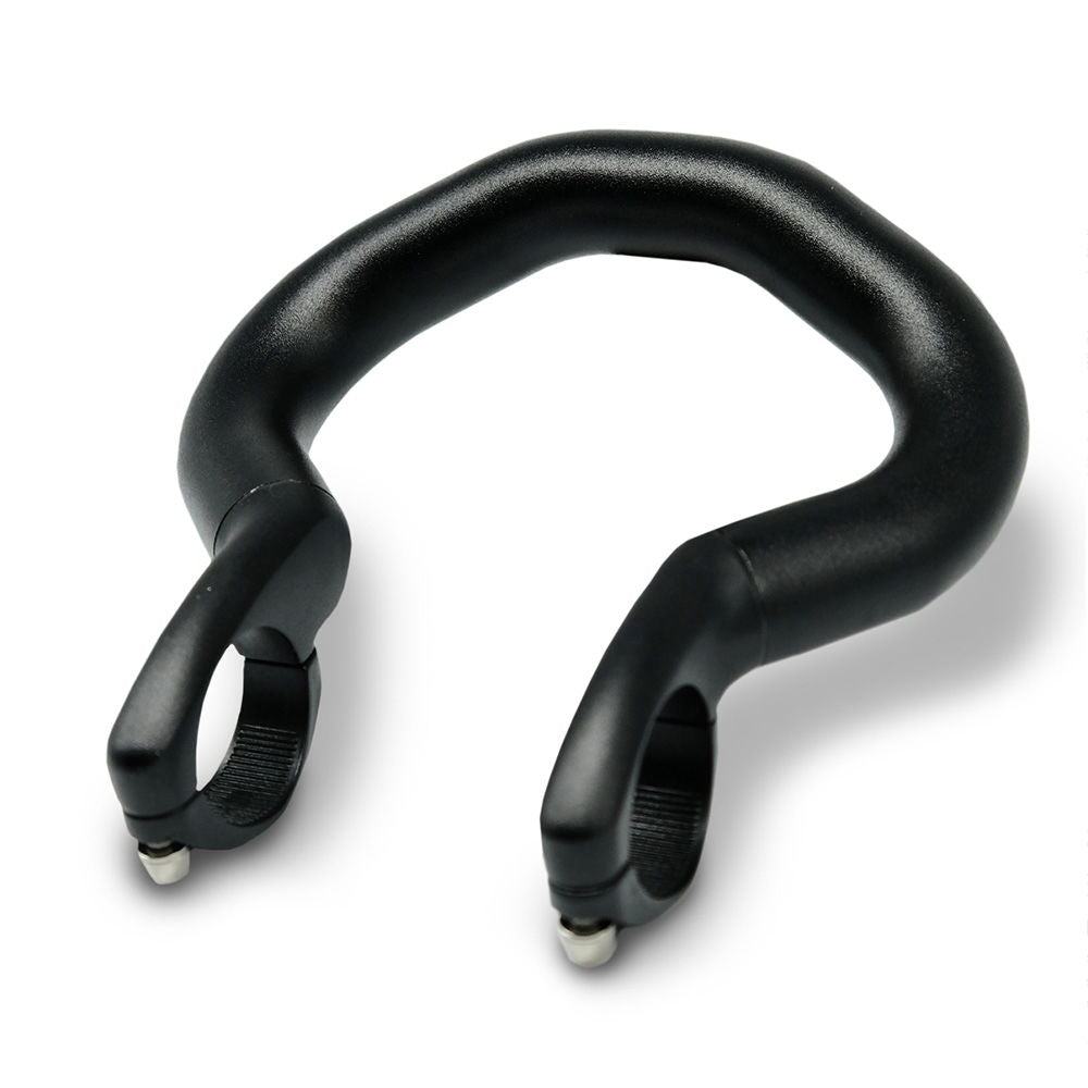 FARR Aero Bolt-On Mini Extension for 31.8mm MTB, gravel, and road handlebars, side view showing alloy construction and mounting hardware.