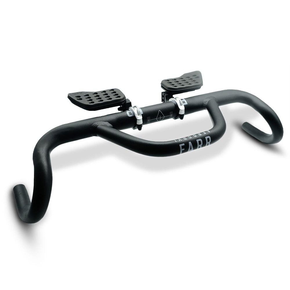 FARR V2 adjustable arm rest kit for 31.8mm handlebars, cycling component with padded support and mounting hardware.