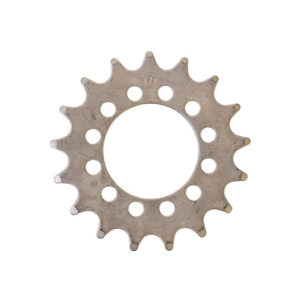Gusset Components fixed cog sprocket for 6-bolt disc mount hubs, 3/32-inch track sprocket for bicycle drivetrain.