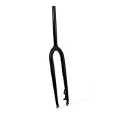 Identiti XC 465 mountain bike forks with enhanced steering and shock absorption, showing the black suspension components.