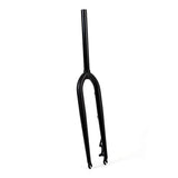 Identiti XC 465 mountain bike forks with enhanced steering and shock absorption, showing the black suspension components.