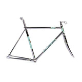 Light Blue Sport Trinity track frameset in light blue, Reynolds 531 steel with a classic design for cycling components.