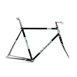 Light Blue Sport Trinity track frameset in light blue, Reynolds 531 steel with a classic design, shown from a side angle.
