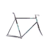 Light Blue Sport Trinity track frameset in light blue with Reynolds 531 steel tubing, classic design, component for racing bikes.