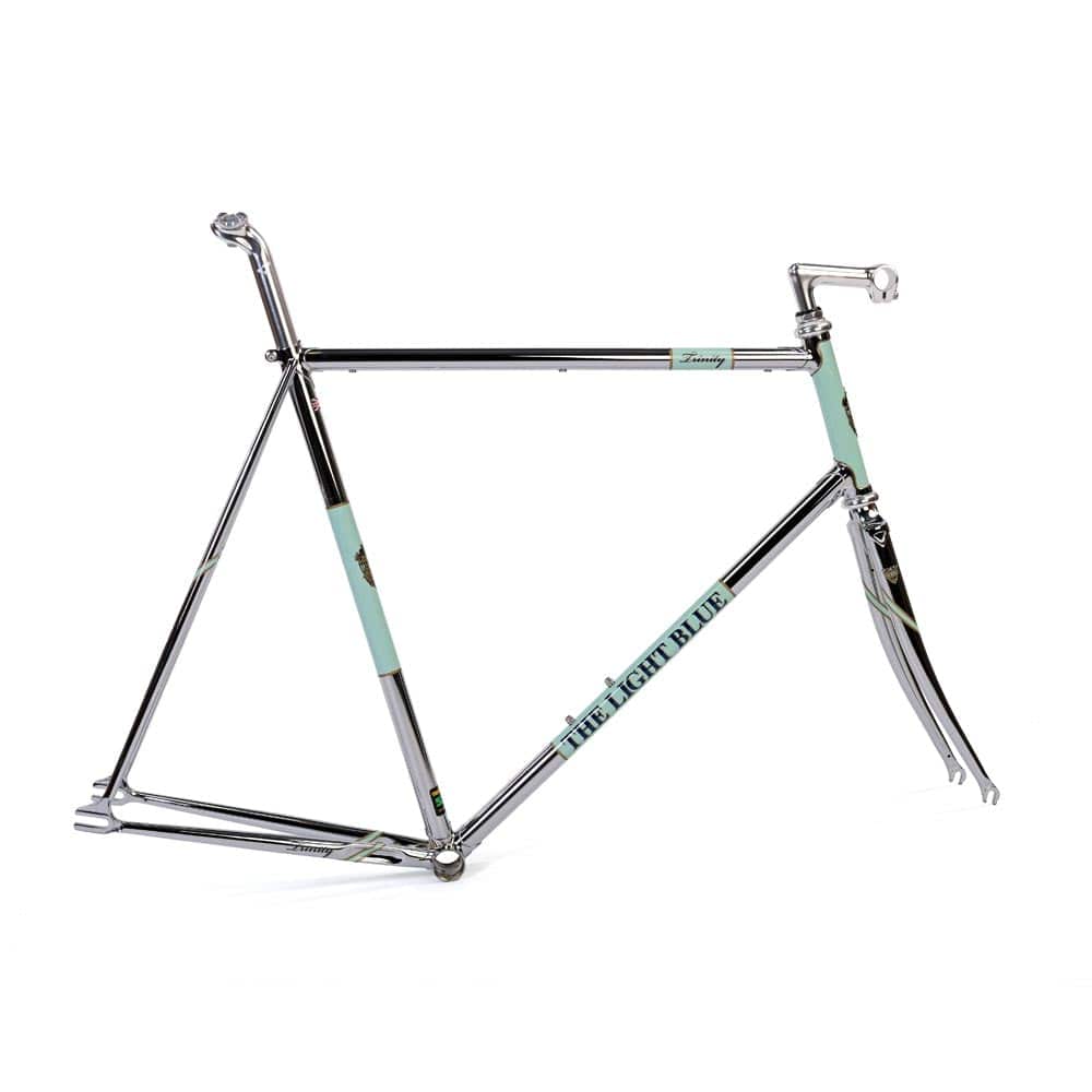 Light Blue Sport Trinity track frameset in light blue, Reynolds 531 steel with a classic design and sleek sport component style.