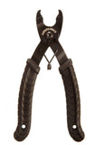 Fat Spanner Powerlink pliers with rubber handle for chain maintenance, shown in a workshop setting. Durable workshop tool by Fat Spanner.