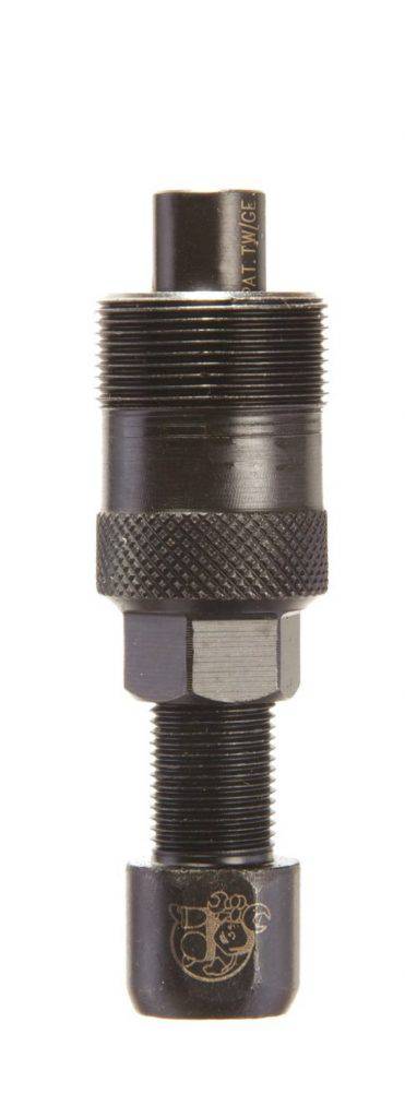 Fat Spanner crank extractor tool for tapered, ISIS, and Octalink bottom brackets, shown in a workshop setting.