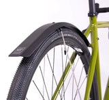 Kinesis UK Fend Off Shorty rear mudguard on gravel bike, black durable accessory designed to protect against mud and water splashes.