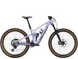 Trek Fuel EX 9.8 XT Gen 6 mountain bike with advanced suspension and internal frame storage, shown in a side view.
